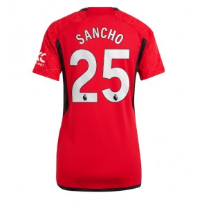 Manchester United Jadon Sancho #25 Replica Home Stadium Shirt for Women 2023-24 Short Sleeve